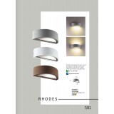 VIOKEF 4100700 | Rhodes Viokef fali lámpa 1x E27 IP44 szürke, fehér