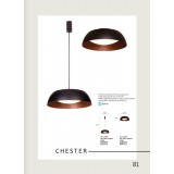 VIOKEF 4173400 | Chester-VI Viokef függeszték lámpa 1x LED 1920lm 3000K fekete, barna, matt opál
