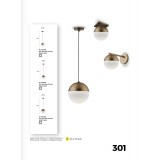 VIOKEF 4190200 | Violla Viokef függeszték lámpa 1x E27 antikolt bronz, matt opál