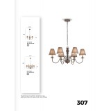 VIOKEF 4163600 | Fatima Viokef függeszték lámpa 6x E14 szürke