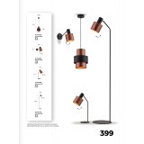 VIOKEF 4216100 | Dexter Viokef álló lámpa 168cm kapcsoló 1x E27 fekete, réz