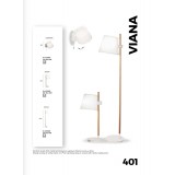 VIOKEF 4195900 | Viana Viokef asztali lámpa 60cm kapcsoló 1x E27 fehér, fa.