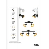 VIOKEF 4167000 | Harvey-VI Viokef spot lámpa elforgatható alkatrészek 1x E14 fekete, arany