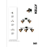 VIOKEF 4148400 | Kelly-VI Viokef spot lámpa elforgatható alkatrészek 3x E14 fekete, vörösréz