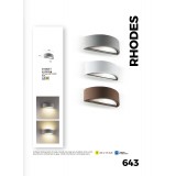 VIOKEF 4100700 | Rhodes Viokef fali lámpa 1x E27 IP44 szürke, fehér